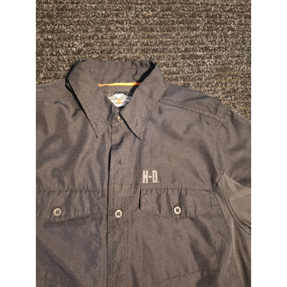 Harley-Davidson Mens Size L Stay Cool Performance Black Button Shirt 99017-15VM - Picture 2 of 7